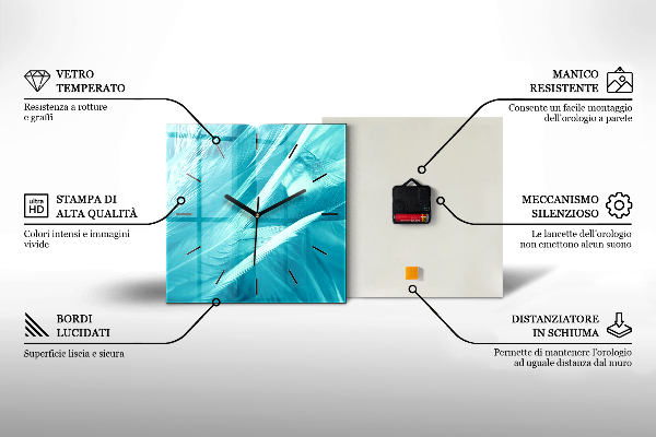 Orologio quadrato in vetro Acqua di prelievo