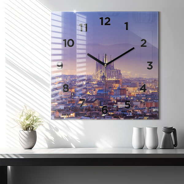 Orologio quadrato Vista di Barcellona