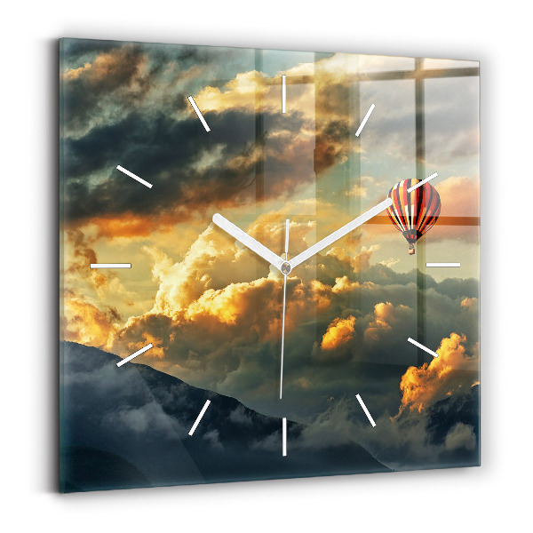 Orologio quadrato Volo in mongolfiera tra le nuvole