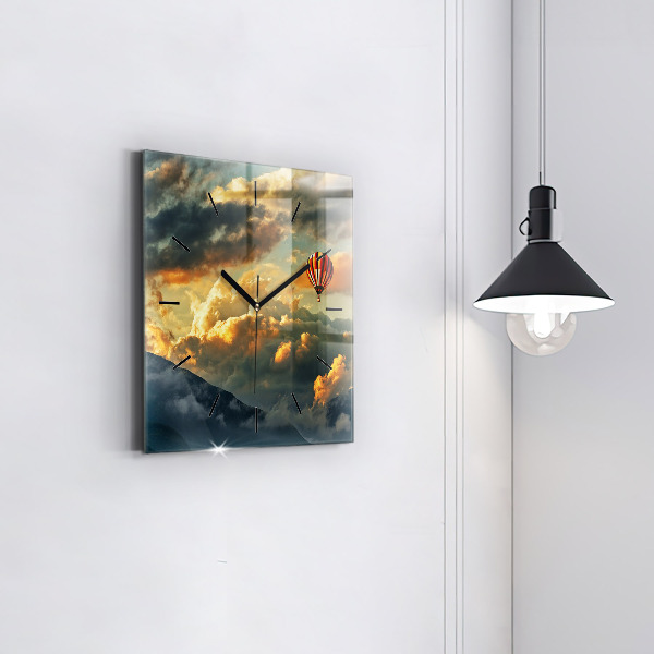 Orologio quadrato Volo in mongolfiera tra le nuvole