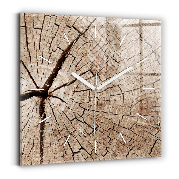 Orologio quadrato Vecchio ceppo di legno