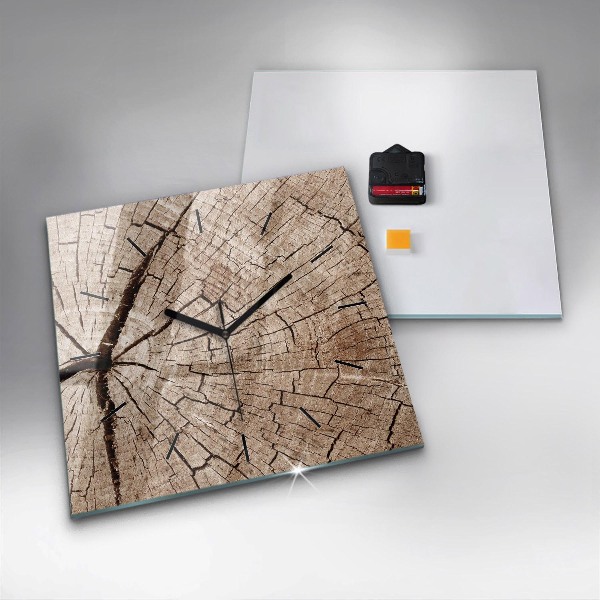 Orologio quadrato Vecchio ceppo di legno