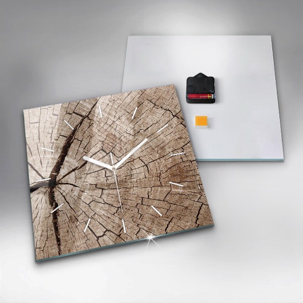 Orologio quadrato Vecchio ceppo di legno