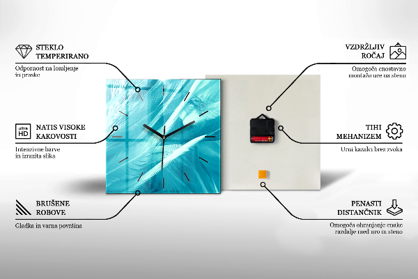 Orologio quadrato in vetro Arancia