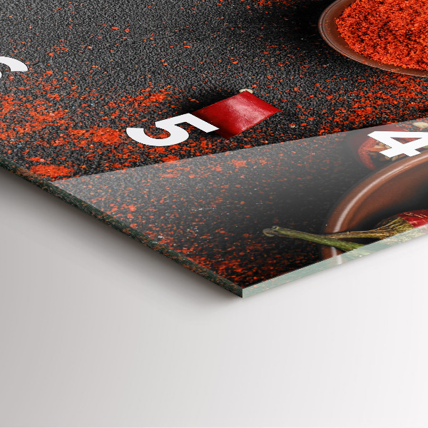 Orologio quadrato in vetro Peperoni rossi