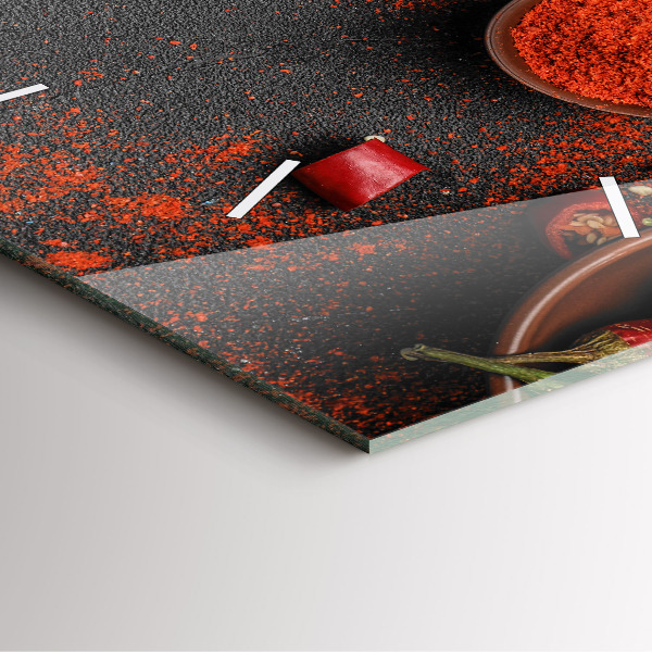 Orologio quadrato in vetro Peperoni rossi