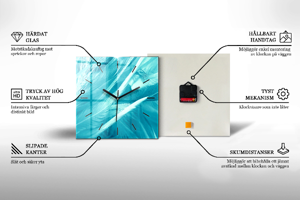 Orologio quadrato in vetro Muro industriale