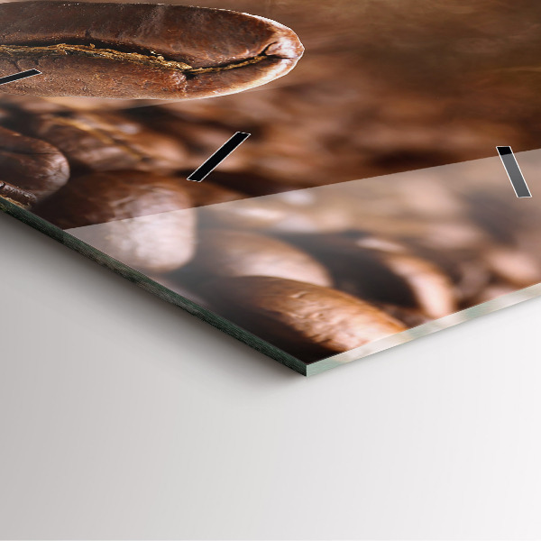 Orologio quadrato in vetro Chicchi di caffè