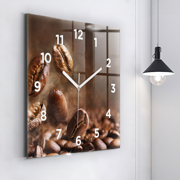 Orologio quadrato in vetro Chicchi di caffè