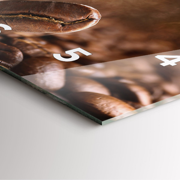 Orologio quadrato in vetro Chicchi di caffè