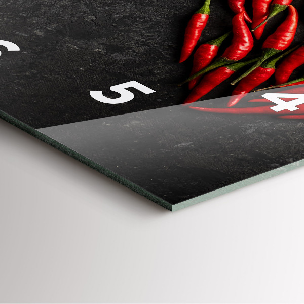 Orologio quadrato in vetro Cuore di peperoni