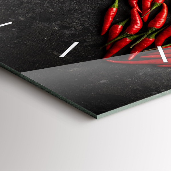 Orologio quadrato in vetro Cuore di peperoni