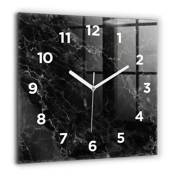 Orologio quadrato in vetro Marmo scuro