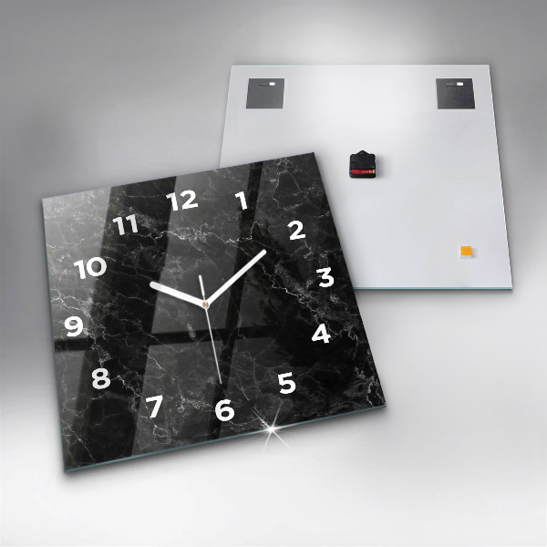 Orologio quadrato in vetro Marmo scuro