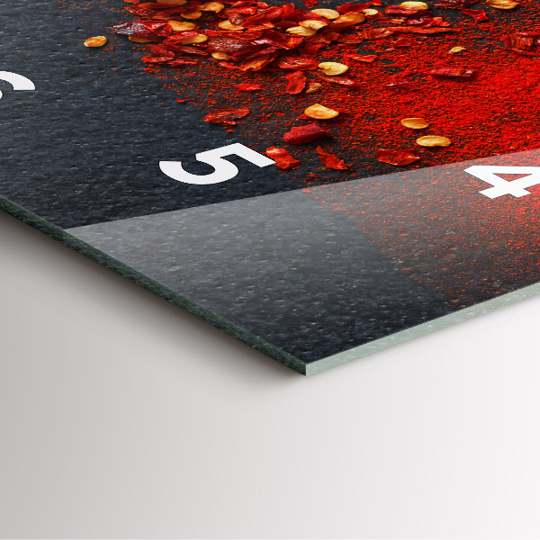 Orologio quadrato in vetro Condimento al peperoncino rosso