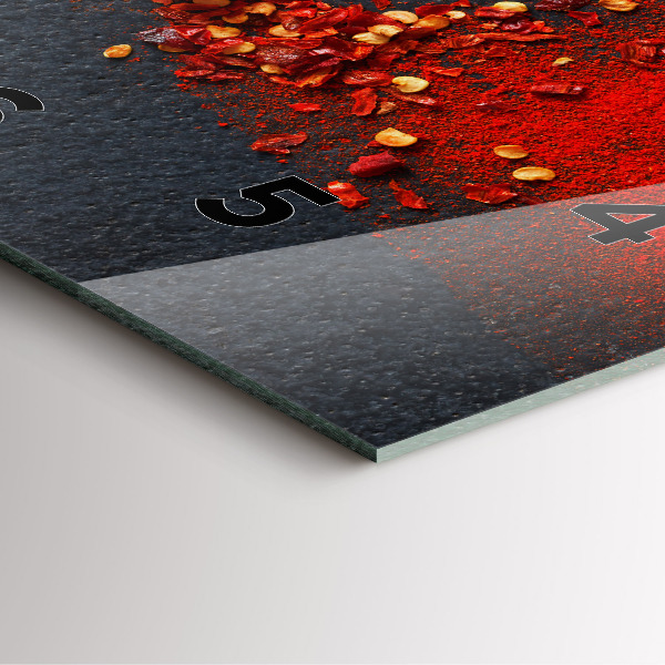 Orologio quadrato in vetro Condimento al peperoncino rosso