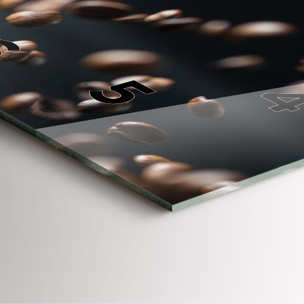 Orologio quadrato in vetro Chicchi di caffè