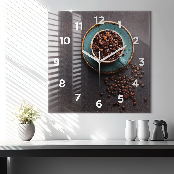 Orologio quadrato Una tazza di caffè