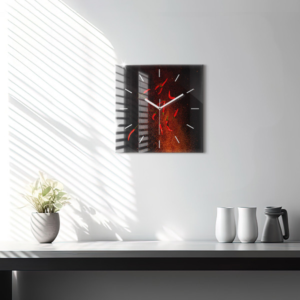 Orologio quadrato Peperoncini