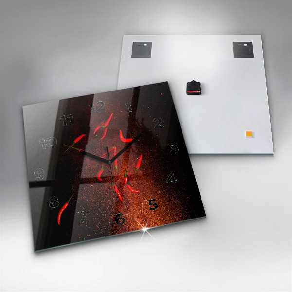 Orologio quadrato Peperoncini