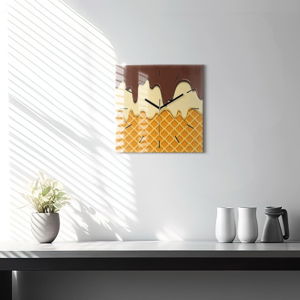 Orologio quadrato Waffle e gelato