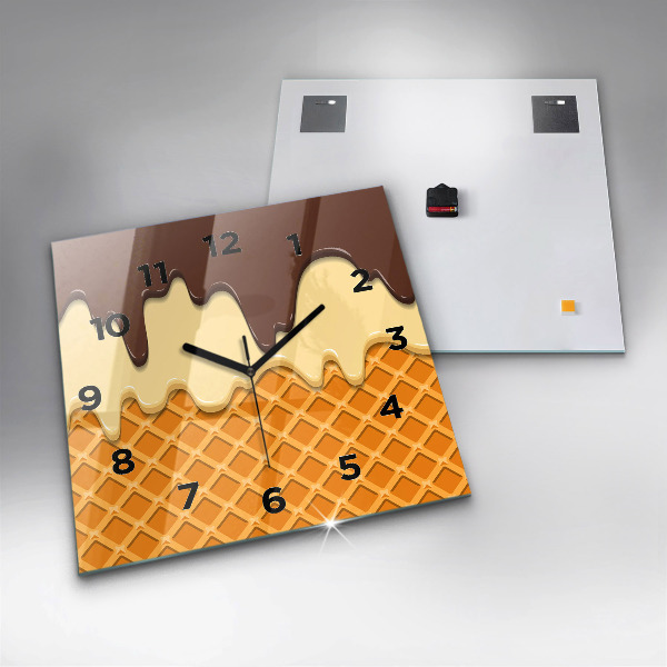 Orologio quadrato Waffle e gelato