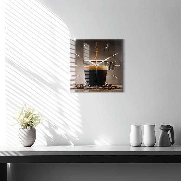 Orologio quadrato Una tazza di caffè