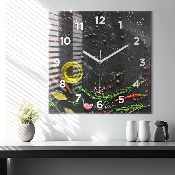 Orologio quadrato Spezie sul bancone