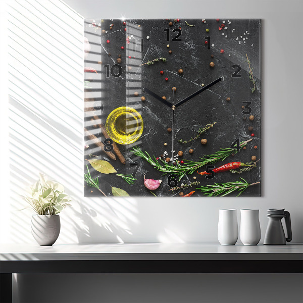 Orologio quadrato Spezie sul bancone