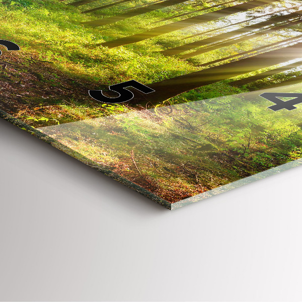 Orologio quadrato in vetro Alba nella foresta