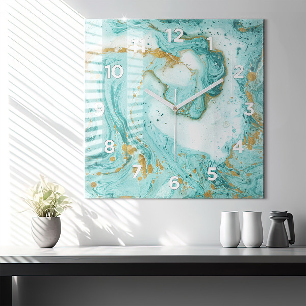 Orologio quadrato Trama di marmo