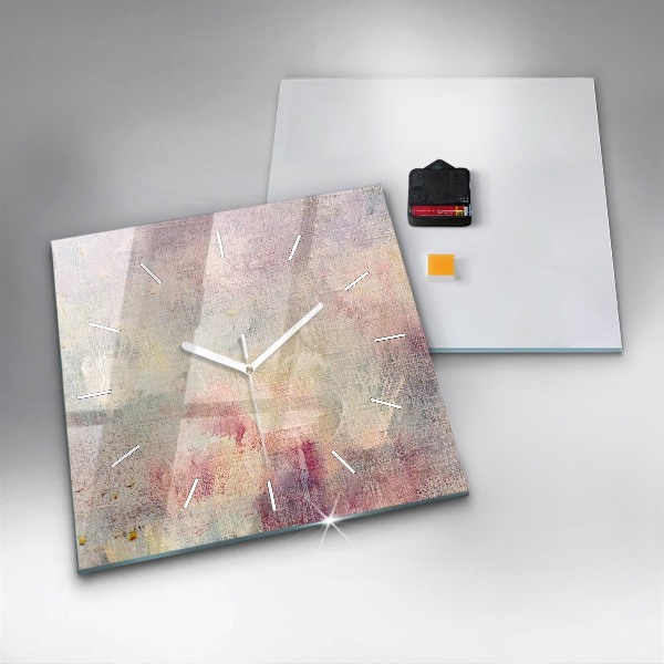 Orologio quadrato in vetro Astrazione dipinta