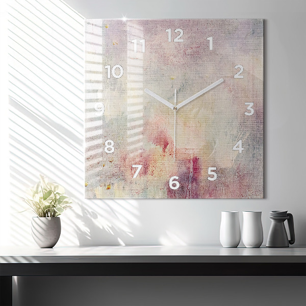 Orologio quadrato in vetro Astrazione dipinta