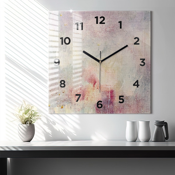 Orologio quadrato in vetro Astrazione dipinta