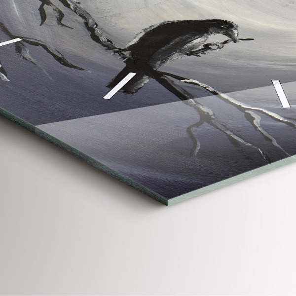 Orologio quadrato in vetro Corvo al chiaro di luna