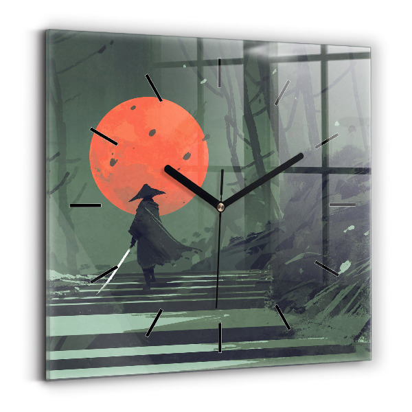 Orologio quadrato Samurai nella foresta