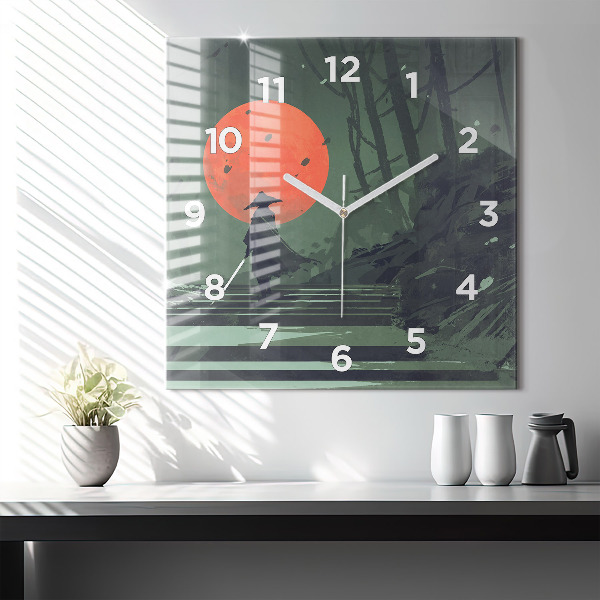 Orologio quadrato Samurai nella foresta