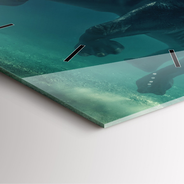 Orologio quadrato in vetro Elefante che nuota nell'oceano