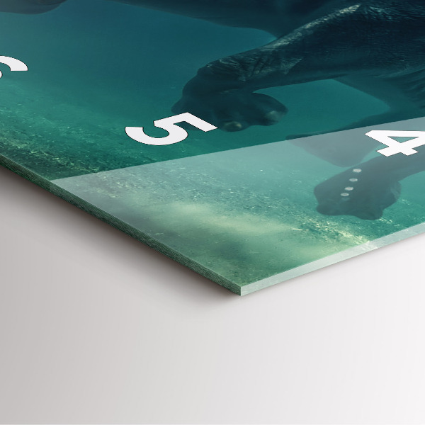 Orologio quadrato in vetro Elefante che nuota nell'oceano