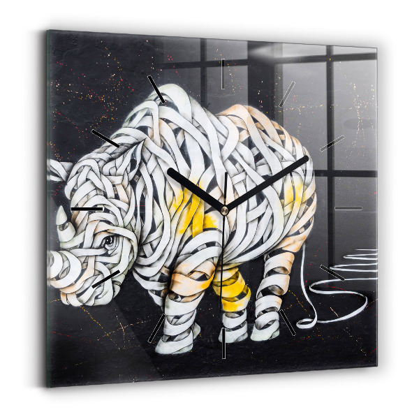Orologio quadrato Rinoceronte astratto