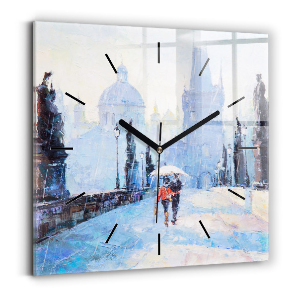 Orologio quadrato in vetro Arte ad olio