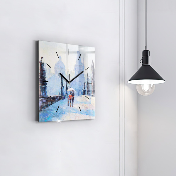 Orologio quadrato in vetro Arte ad olio