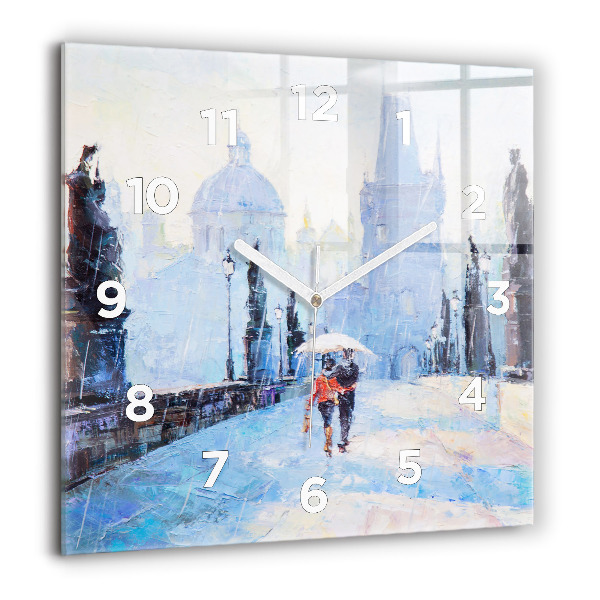 Orologio quadrato in vetro Arte ad olio