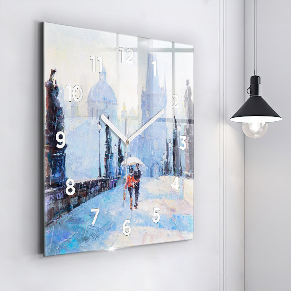 Orologio quadrato in vetro Arte ad olio
