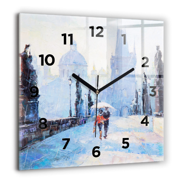 Orologio quadrato in vetro Arte ad olio