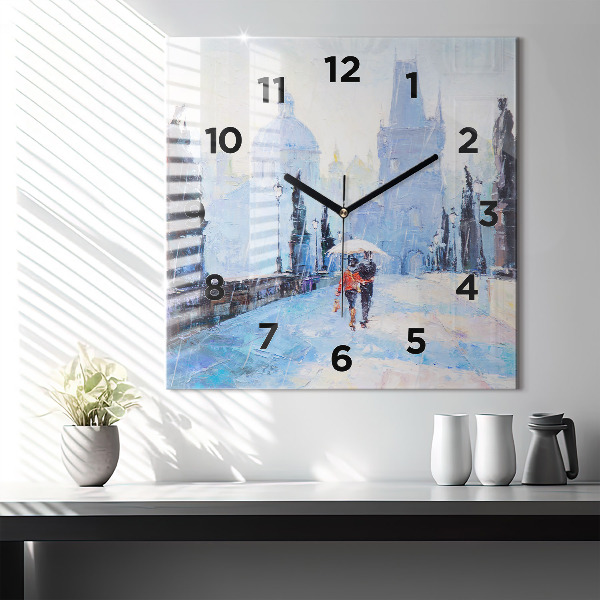 Orologio quadrato in vetro Arte ad olio