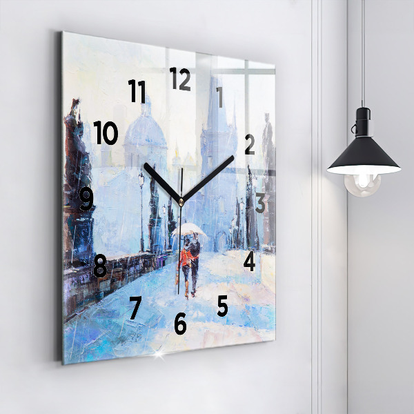 Orologio quadrato in vetro Arte ad olio