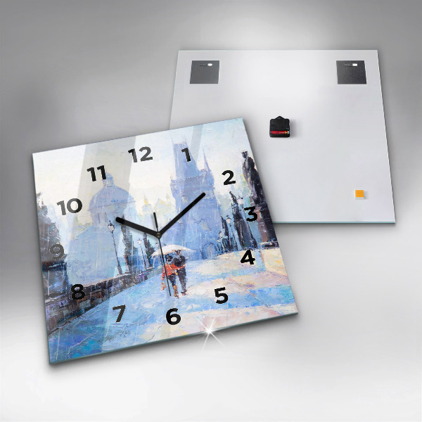 Orologio quadrato in vetro Arte ad olio