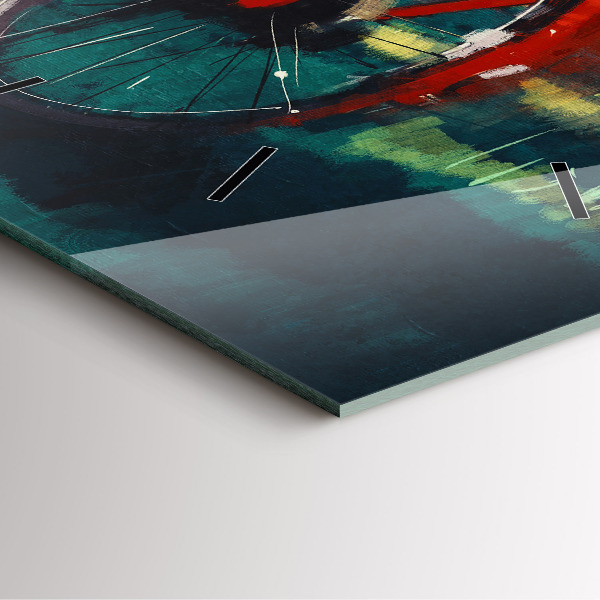 Orologio quadrato in vetro Bici dipinta