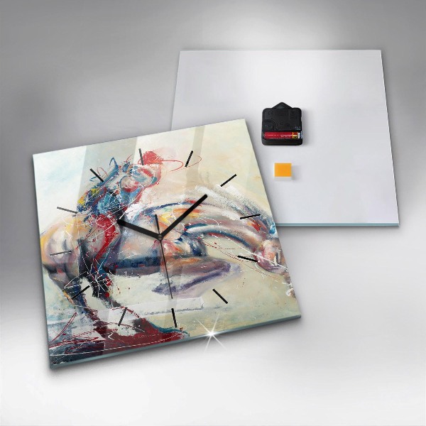 Orologio quadrato Illustrazione di cavalli al galoppo